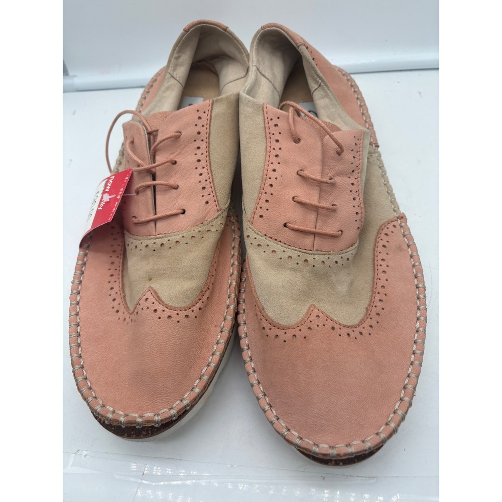 Clarks Damara Rose Womens 10.5 Peach Combi Leather Suede Wingtip Oxford ShoesNWT